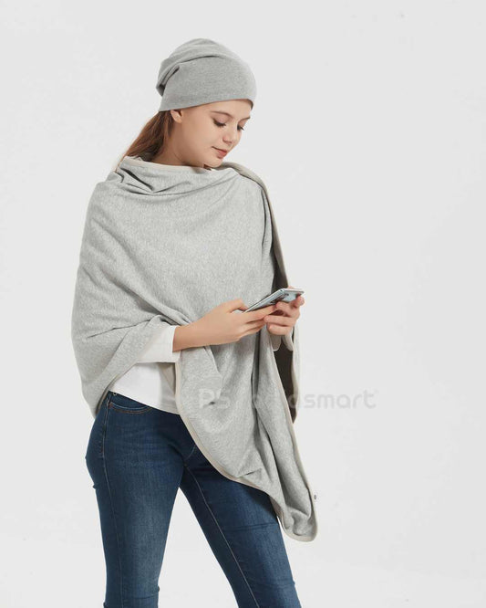 Embrace wellness with the Radia Smart® BUNDLE DEAL EMF Protection Poncho and Slouch Beanie in Grey. Silver-lined with Faraday fabric, this set blocks EMF, RF, and 5G radiation, supporting fertility and overall health. Made from soft, breathable materials, the poncho and beanie offer stylish comfort and powerful shielding. Perfect for daily wear, this bundle provides peace of mind and protection from modern wireless exposure.
