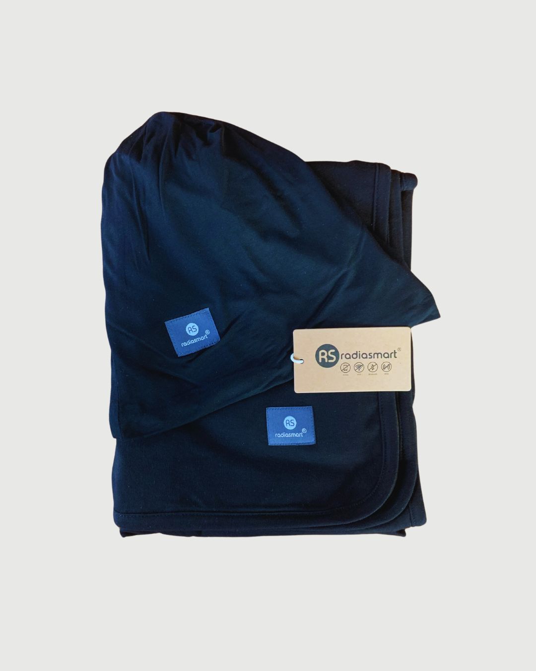 Embrace wellness with the Radia Smart® BUNDLE DEAL EMF Protection Poncho and Slouch Beanie in Black. Lined with silver Faraday fabric, this set blocks EMF, RF, and 5G radiation to support fertility and overall health. Made from soft, breathable materials, the poncho and beanie offer stylish comfort and effective shielding. Ideal for daily wear, this bundle helps reduce wireless exposure while keeping you cozy, protected, and fashion-forward.