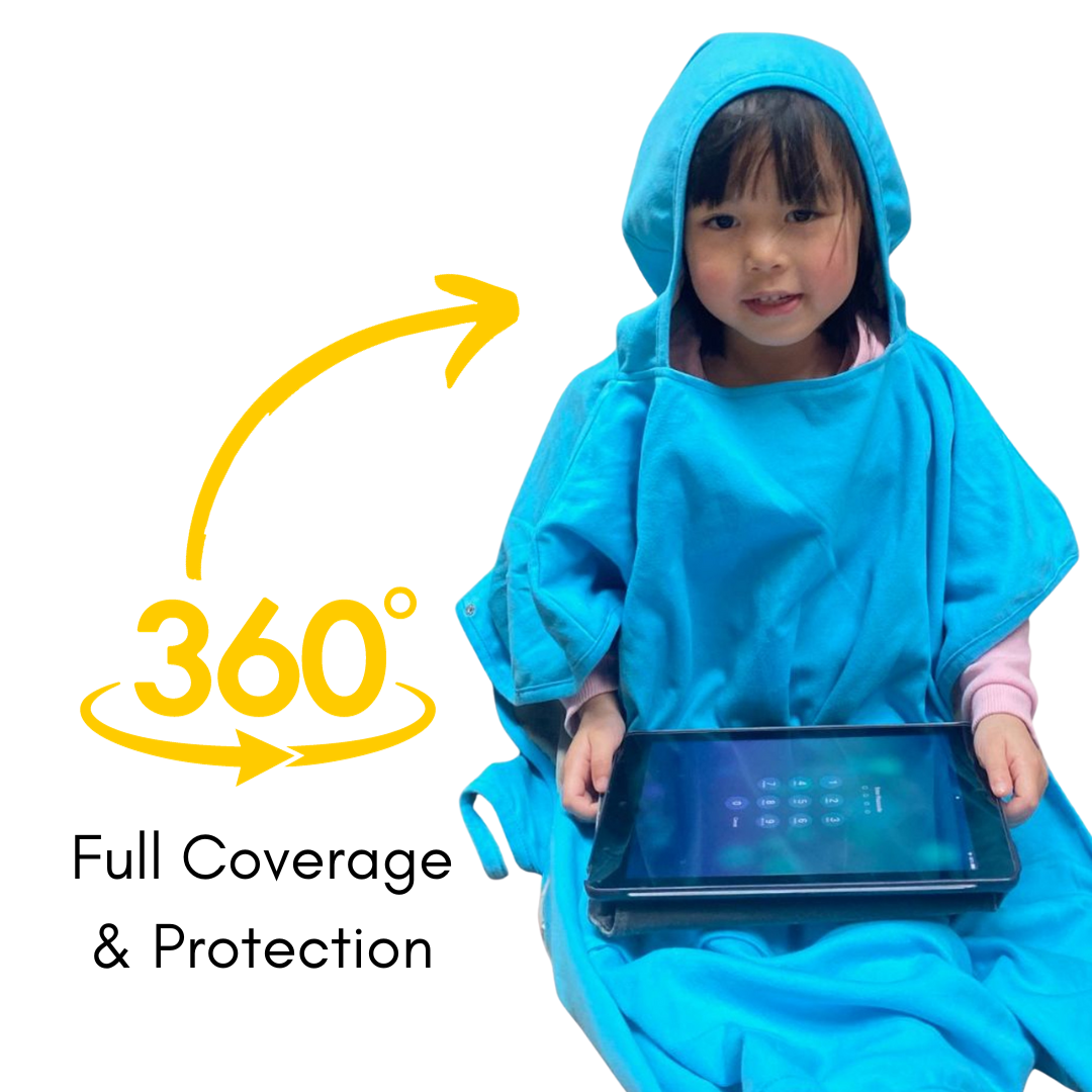 Stay cozy and protected with the Radia Smart® Children’s Hooded Poncho Blanket (Blue), featuring silver-lined Faraday fabric for EMF, RF, and 5G radiation shielding. Made with soft, breathable materials, it offers comfort and safety for growing kids by reducing exposure to harmful wireless signals. Perfect for home, travel, or rest time, this poncho supports wellness while keeping little ones warm and shielded in a stylish, kid-friendly design.