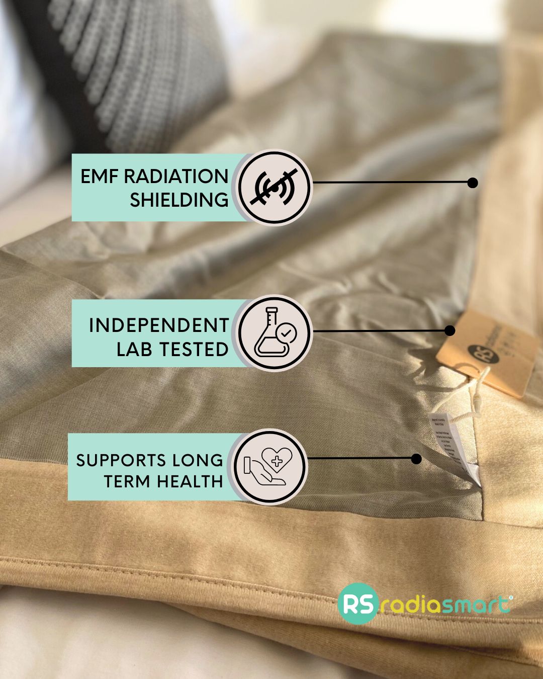 Stay cozy and protected with the Radia Smart® Classic Mega/XL Size Bed Blanket. Made from 100% cotton and silver-lined Faraday fabric, it blocks EMF, RF, and 5G radiation for a safer sleep environment. This breathable, soft bed blanket doubles as a bed sheet, offering full-body coverage and comfort while reducing wireless exposure. Ideal for promoting restful sleep and overall wellness in today’s connected world.