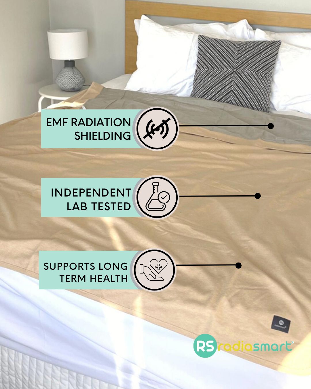 Stay cozy and protected with the Radia Smart® Classic XL Organic Cotton Bed Blanket. Crafted with silver-lined Faraday fabric, it provides powerful EMF protection by shielding against RF and 5G radiation. This extra-large, breathable, and soft blanket supports restful sleep and overall wellness. Ideal for daily use, it offers full-body coverage and reduces exposure to wireless signals in a natural, organic, and comfortable design.