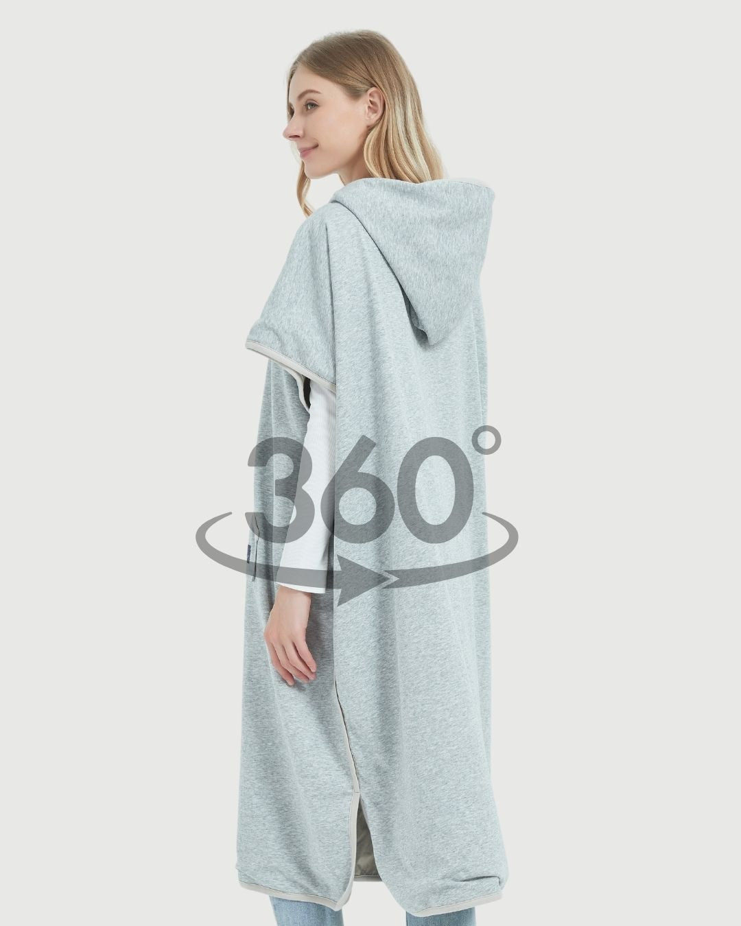 Radia Smart® Adult Hooded Poncho Blanket in Grey offers stylish, full-body comfort with built-in wellness protection. Silver-lined fabric provides advanced shielding against EMF, RF, and 5G radiation, acting as a wearable Faraday cage. Ideal for home, travel, or outdoor use, this hooded poncho combines cozy design with smart technology to help reduce exposure to harmful wireless signals. One-size-fits-most for adults.