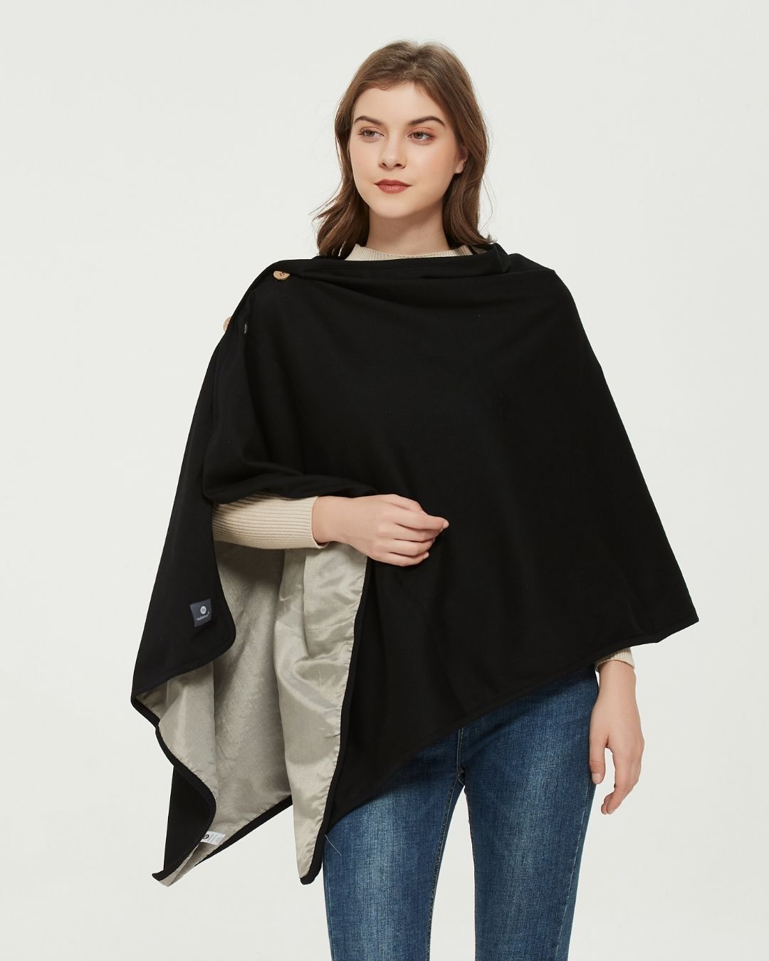 Embrace wellness with the Radia Smart® BUNDLE DEAL EMF Protection Poncho and Slouch Beanie in Black. Lined with silver Faraday fabric, this set blocks EMF, RF, and 5G radiation to support fertility and overall health. Made from soft, breathable materials, the poncho and beanie offer stylish comfort and effective shielding. Ideal for daily wear, this bundle helps reduce wireless exposure while keeping you cozy, protected, and fashion-forward.