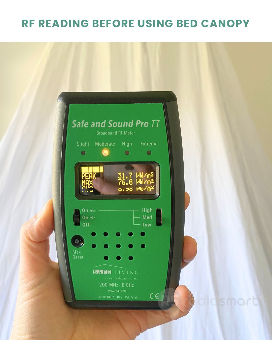 Stay cozy and protected with the Radia Smart® EMF Protection Bed Canopy Circle (Small). Designed to shield against electromagnetic fields (EMF), this silver-lined canopy offers Faraday cage-level protection. Ideal for fertility health and sensitive sleepers, it helps reduce exposure to Wi-Fi, cell towers, and other wireless radiation sources. The breathable, elegant design promotes restful sleep while safeguarding your health in style.