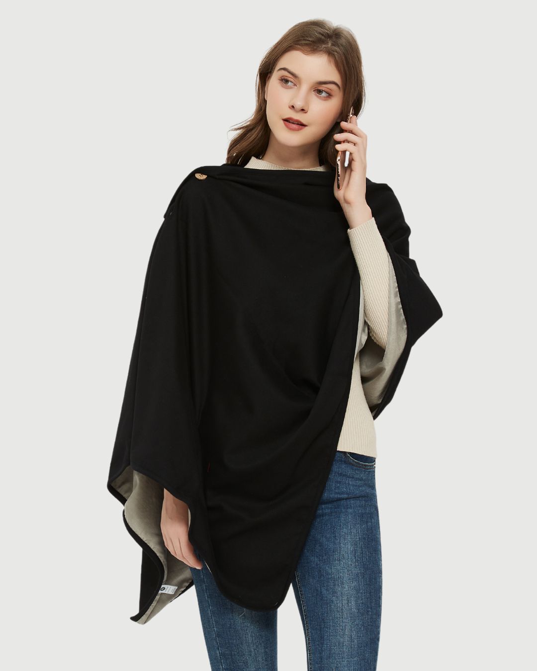 Stay warm, stylish, and shielded with the Radia Smart® EMF Protection Poncho and Hood Bundle in Black. This premium bundle features silver-lined fabric designed to block EMF, 5G, and RF radiation, supporting fertility and overall well-being. Ideal for home, work, or on-the-go comfort, it offers full upper-body coverage in a cozy, breathable design. Embrace everyday wellness and modern protection with this Faraday-inspired wearable solution.