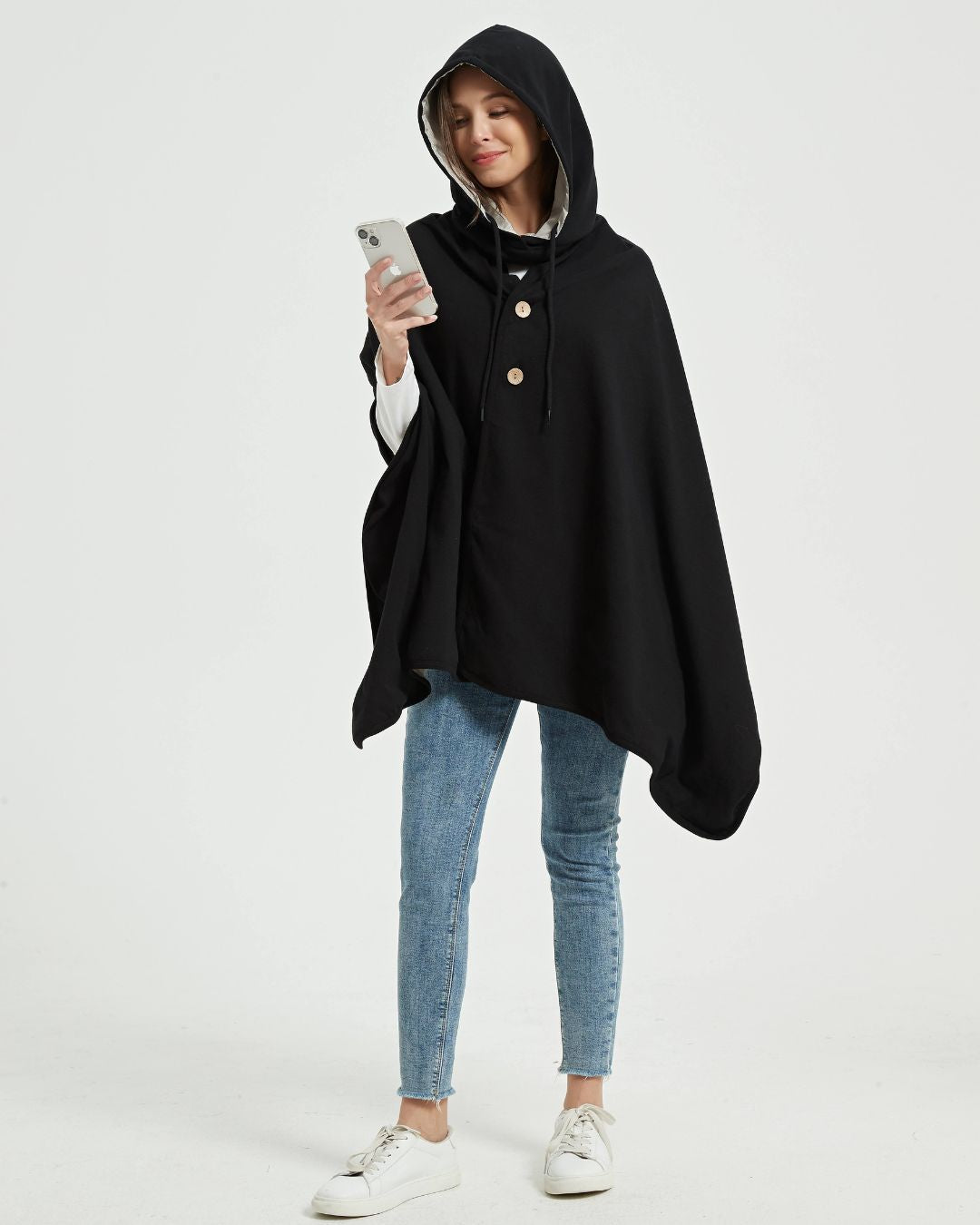 Stay warm, stylish, and shielded with the Radia Smart® EMF Protection Poncho and Hood Bundle in Black. This premium bundle features silver-lined fabric designed to block EMF, 5G, and RF radiation, supporting fertility and overall well-being. Ideal for home, work, or on-the-go comfort, it offers full upper-body coverage in a cozy, breathable design. Embrace everyday wellness and modern protection with this Faraday-inspired wearable solution.