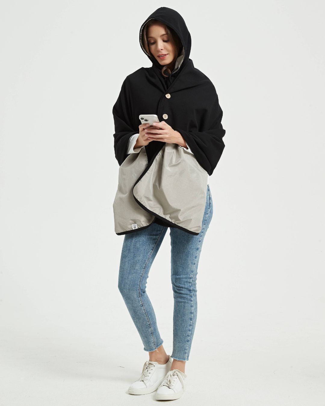 Stay warm, stylish, and shielded with the Radia Smart® EMF Protection Poncho and Hood Bundle in Black. This premium bundle features silver-lined fabric designed to block EMF, 5G, and RF radiation, supporting fertility and overall well-being. Ideal for home, work, or on-the-go comfort, it offers full upper-body coverage in a cozy, breathable design. Embrace everyday wellness and modern protection with this Faraday-inspired wearable solution.