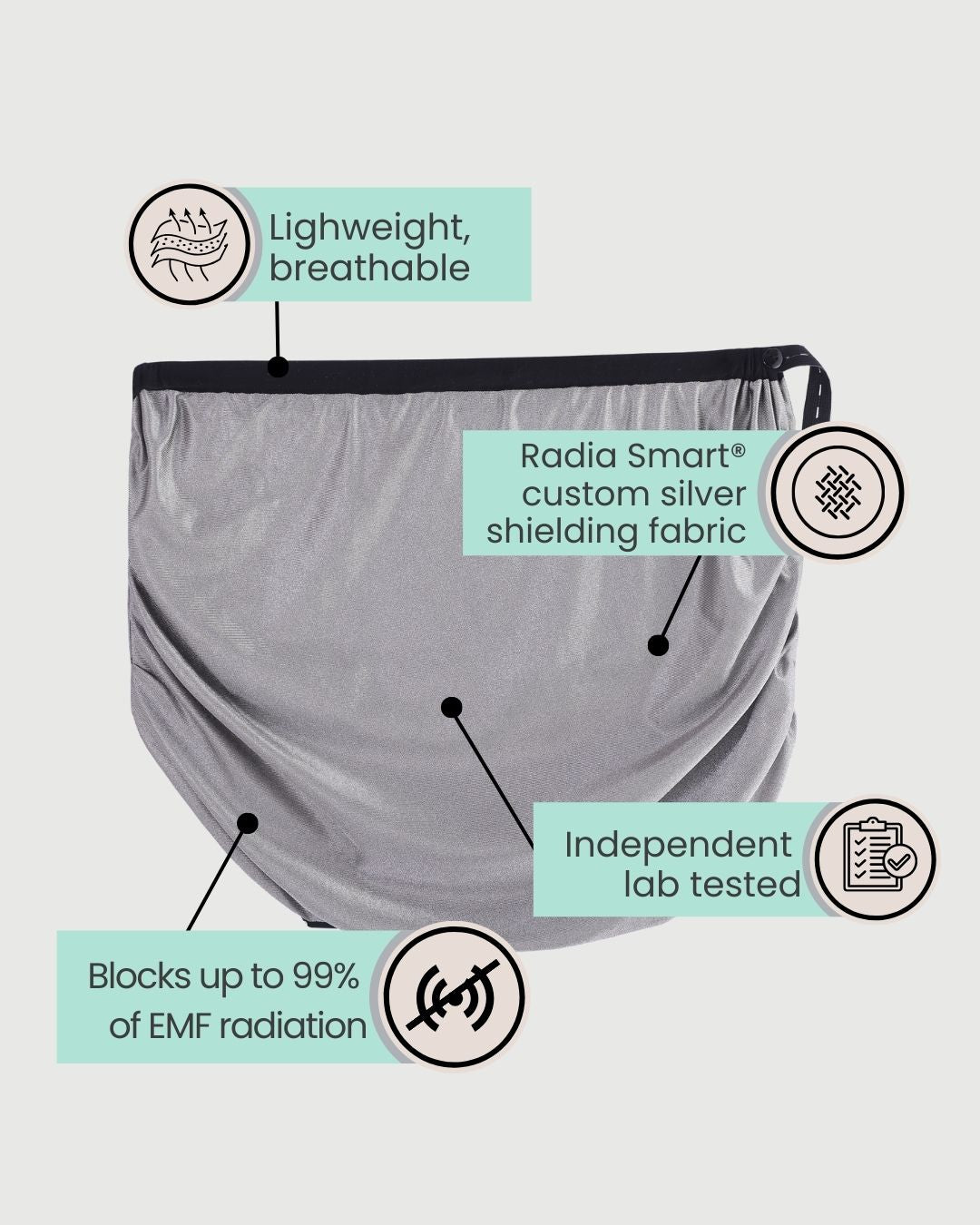 Embrace wellness with the Radia Smart® Pregnancy Belly Band (Black), designed with silver-lined Faraday fabric to block EMF, RF, and 5G radiation. This protective band supports fertility and prenatal health by reducing exposure to harmful wireless signals. Soft, breathable, and safe for daily wear, it offers comfort and peace of mind for expecting mothers. Ideal for use at home or on the go, it promotes a healthier environment for both mom and baby.