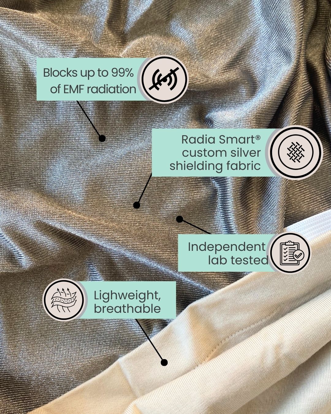 The Radia Smart® EMF Pregnancy Belly Band (Nude) offers EMF, RF, and 5G protection with silver-lined Faraday shielding. Designed for expecting mothers, it reduces harmful radiation exposure while supporting fertility and pregnancy health. Made from soft, comfortable materials, it provides gentle support and peace of mind, ensuring a safer environment for both mother and baby. Ideal for daily wear, this essential accessory promotes wellness and protection during pregnancy.