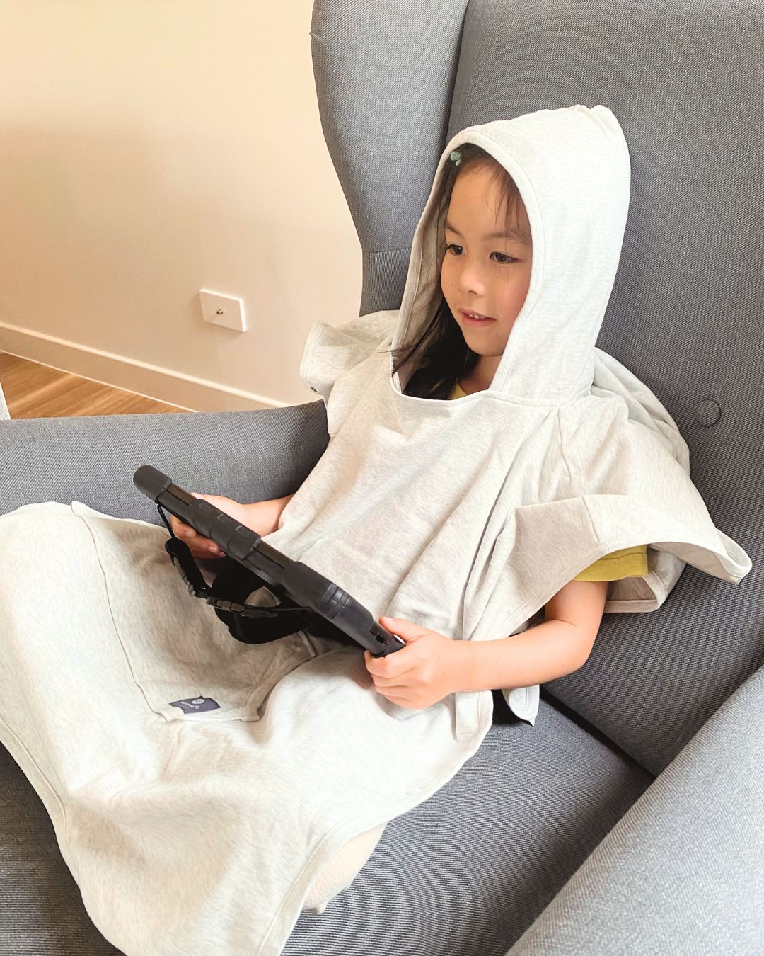 Stay cozy and protected with the Radia Smart® Children’s Hooded Poncho Blanket (Grey), featuring silver-lined Faraday fabric for EMF, RF, and 5G radiation shielding. Made with soft, breathable materials, it offers comfort and safety for growing kids by reducing exposure to harmful wireless signals. Perfect for home, travel, or rest time, this poncho supports wellness while keeping little ones warm and shielded in a stylish, kid-friendly design.