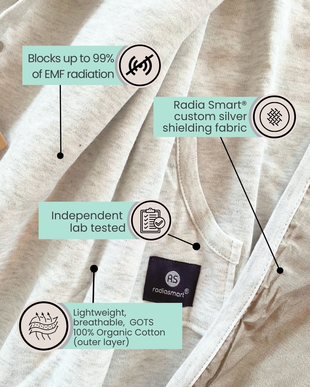 Stay cozy and protected with the Radia Smart® Children’s Hooded Poncho Blanket (Grey), featuring silver-lined Faraday fabric for EMF, RF, and 5G radiation shielding. Made with soft, breathable materials, it offers comfort and safety for growing kids by reducing exposure to harmful wireless signals. Perfect for home, travel, or rest time, this poncho supports wellness while keeping little ones warm and shielded in a stylish, kid-friendly design.