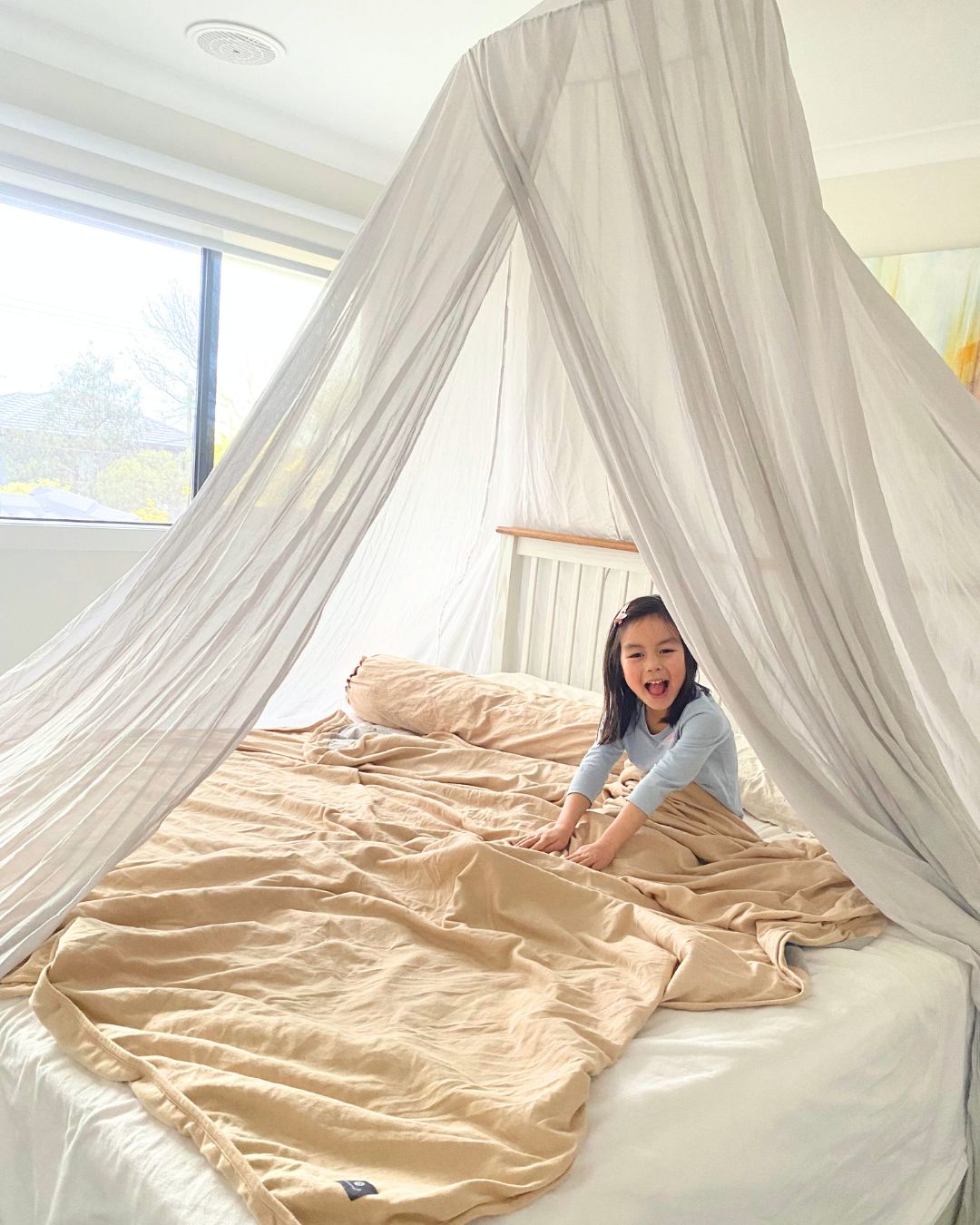 Stay cozy and protected with the Radia Smart® EMF Protection Bed Canopy Circle. Featuring silver-lined Faraday fabric, it blocks EMF, RF, and 5G radiation to create a safe sleep space. This elegant, breathable canopy surrounds your bed, offering comfort and peace of mind while reducing wireless exposure. Ideal for improving rest and supporting overall wellness, it combines style with powerful anti-radiation shielding for a healthier sleeping environment.