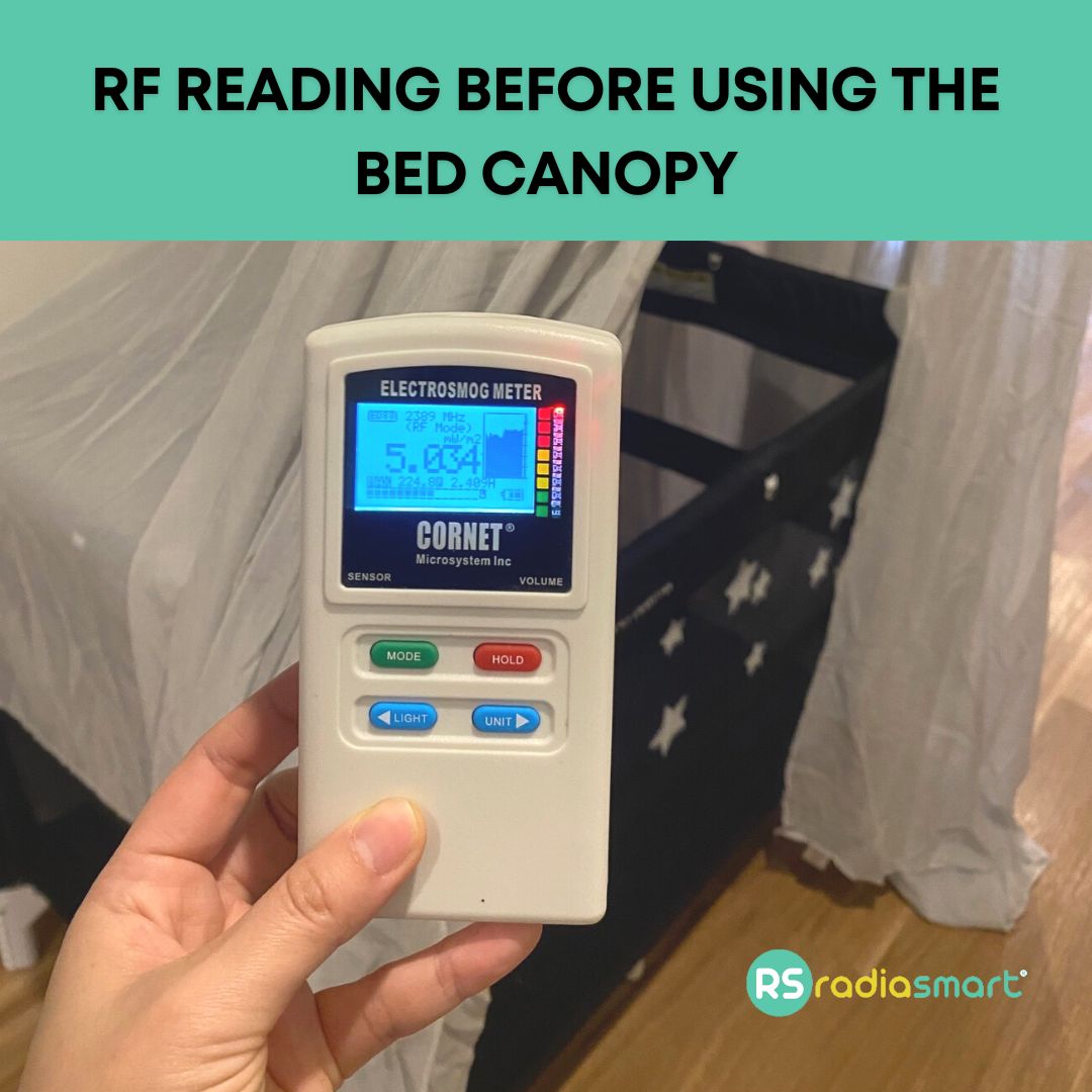 Stay cozy and protected with the Radia Smart® EMF Protection Bed Canopy Square, designed with silver-lined Faraday fabric to shield against EMF, RF, and 5G radiation. This breathable, elegant canopy creates a safe sleep environment by reducing exposure to wireless signals. Perfect for enhancing rest and wellness, it combines comfort, style, and advanced anti-radiation technology for a healthier night’s sleep in any bedroom setting.