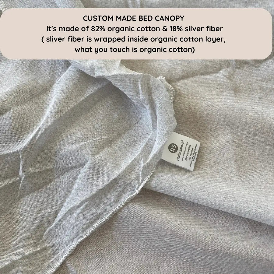 Stay cozy and protected with the Radia Smart® EMF Protection Bed Canopy Circle. Featuring silver-lined Faraday fabric, it blocks EMF, RF, and 5G radiation to create a safe sleep space. This elegant, breathable canopy surrounds your bed, offering comfort and peace of mind while reducing wireless exposure. Ideal for improving rest and supporting overall wellness, it combines style with powerful anti-radiation shielding for a healthier sleeping environment.